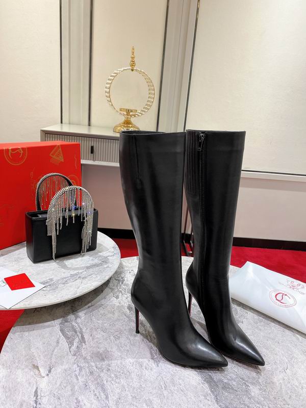 Leather Stiletto Knee-H Boots