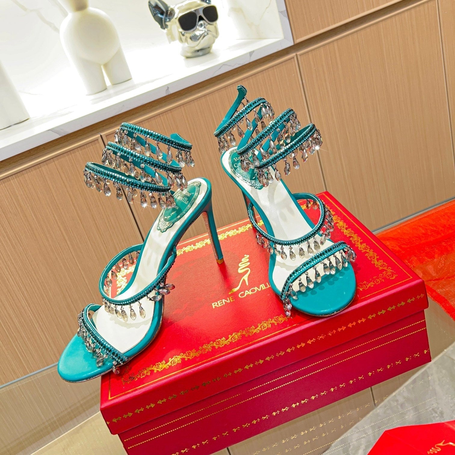 Cleo Crystal Strap Sandals