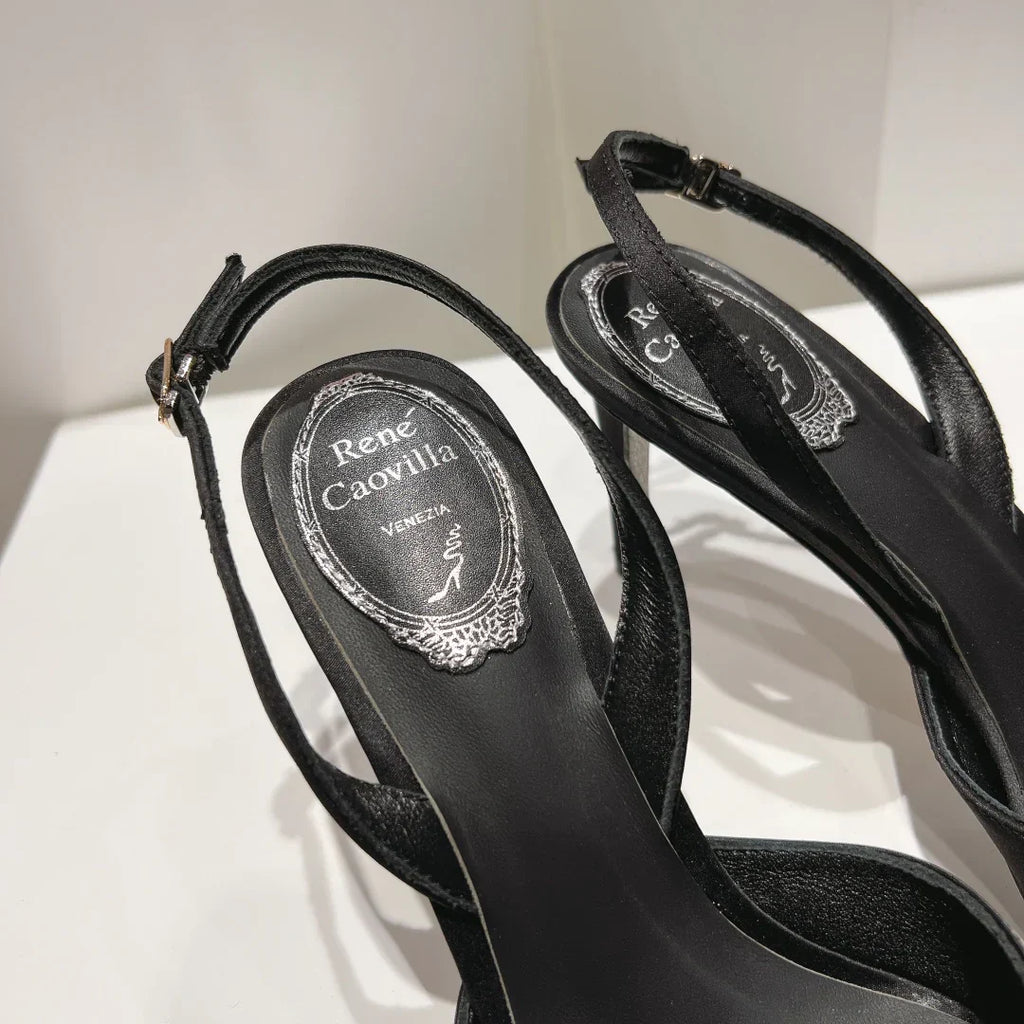 Silk Bow Crystal Heels